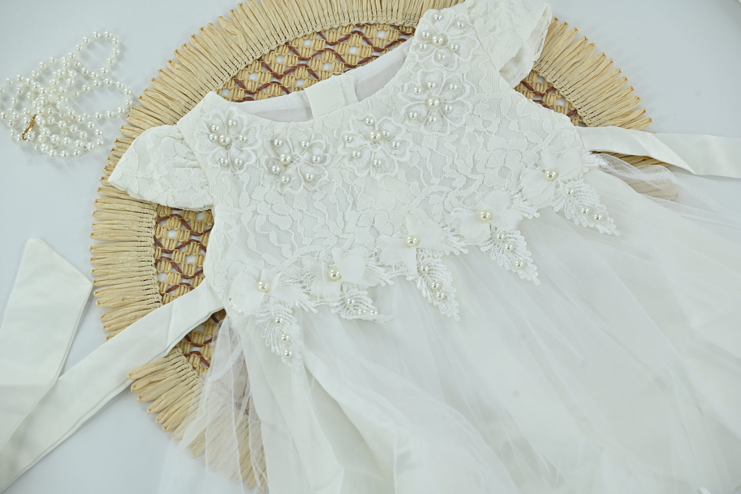 Baby Girls White Lace Tulle Party Dress