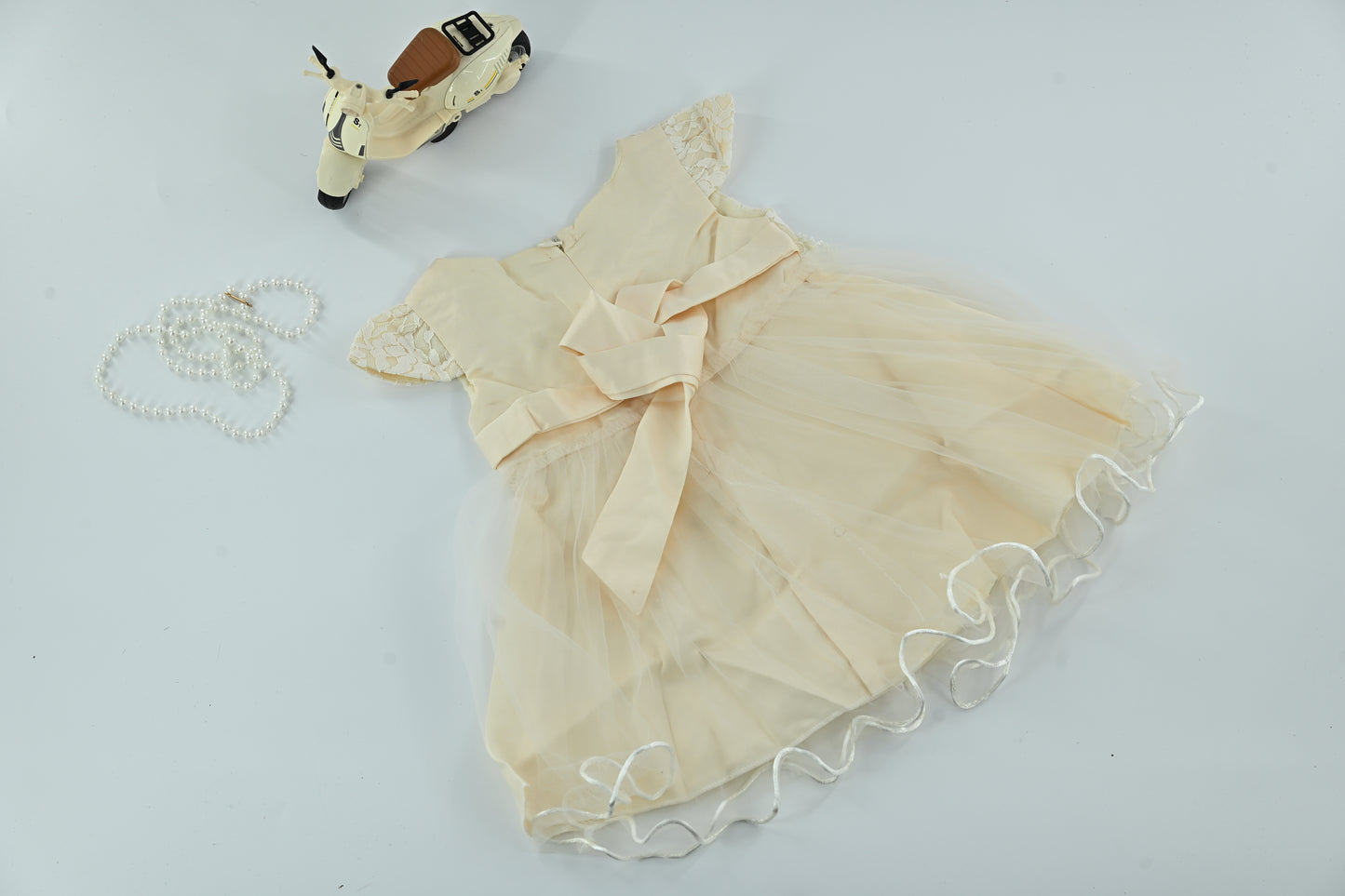 Baby Girls Beige Lace Tulle Party Dress