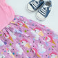 Baby Girls Pink Unicorn Cartoon Print Dress