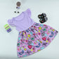 Cute Baby Girls Purple Princess Print Dress | Ruffle Sleeve Summer Dress