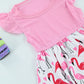 Cute Baby Girls Pink Flamingo Print Dress | Ruffle Sleeve Summer Dress