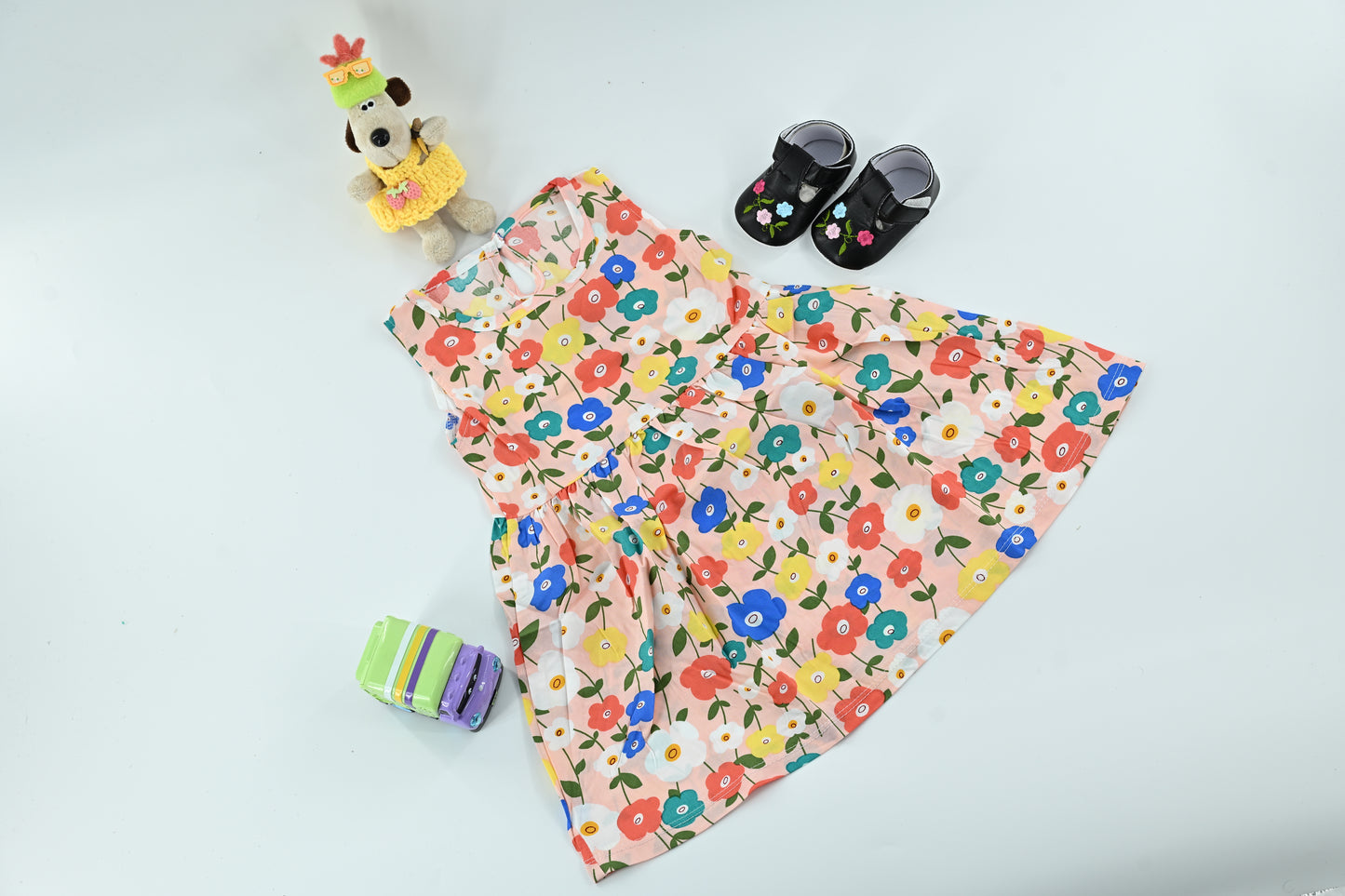 Cute Baby Girls Floral Cotton Dress | Sleeveless Summer Party Dress