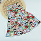 Girls Cartoon Print Cotton Dress – Cute Multicolor Casual Wear