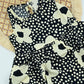 Girls Floral Print Cotton Dress – Classic Black & White Style