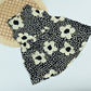 Girls Floral Print Cotton Dress – Classic Black & White Style