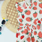Strawberry Print Girls Cotton Dress – Summer Breeze Style