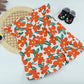 Baby Girl Orange Floral Cotton Summer Dress with Ruffle Hem