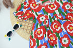 Baby Girl Red Floral Cotton Summer Dress
