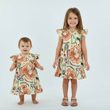 Sunset Sketch Abstract Print Cotton Baby Dress