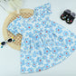 Sky Blossom Blue Floral Cotton Baby Dress