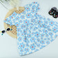 Sky Blossom Blue Floral Cotton Baby Dress