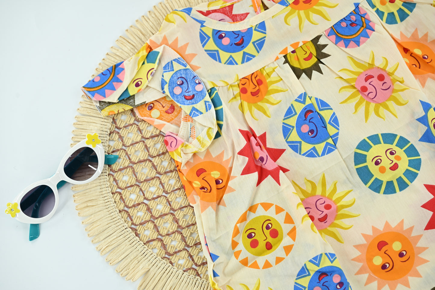 Sunshine Print Cotton Girls Dress – Summer Collection