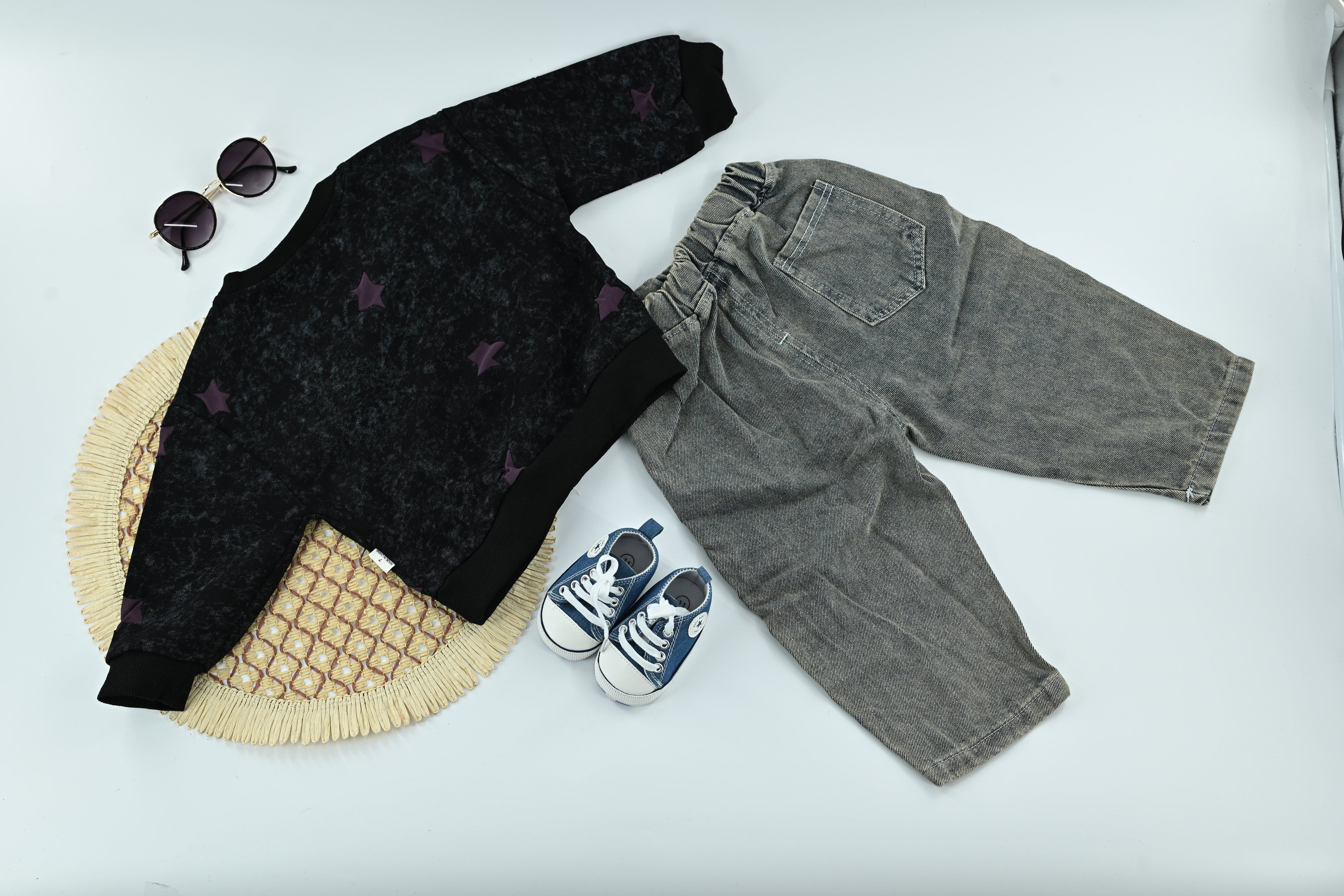 Boys Trendy Cotton T-Shirt & Denim Pants 2-Piece Set