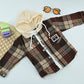 Stylish Boys Plaid Hooded Jacket with T-Shirt | 2 Piece Kids Outfit