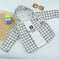Trendy Boys White Plaid Hooded Jacket with Cotton T-Shirt | 2 Piece Outfit