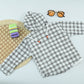 Trendy Boys White Plaid Hooded Jacket with Cotton T-Shirt | 2 Piece Outfit