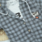 Trendy Boys Grey Plaid Hooded Jacket with Cotton T-Shirt | 2 Piece Outfit