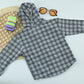 Trendy Boys Grey Plaid Hooded Jacket with Cotton T-Shirt | 2 Piece Outfit