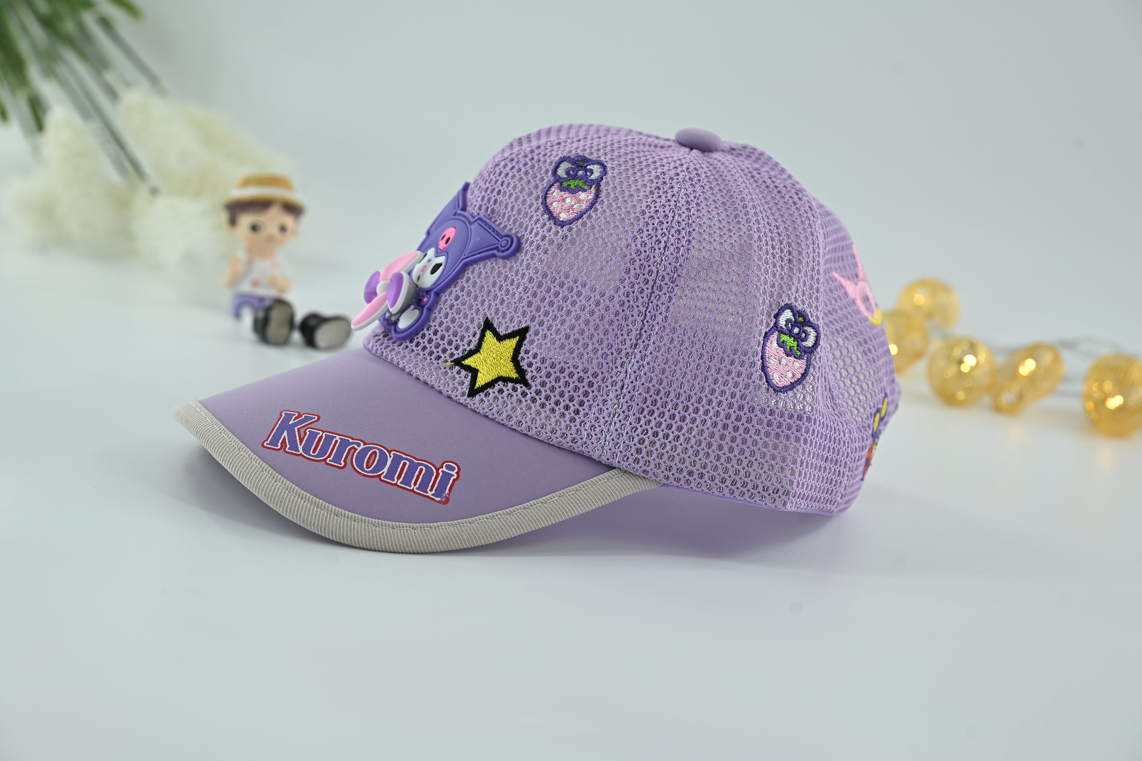 Kuromi Mesh Summer Kids Cap – Lavender