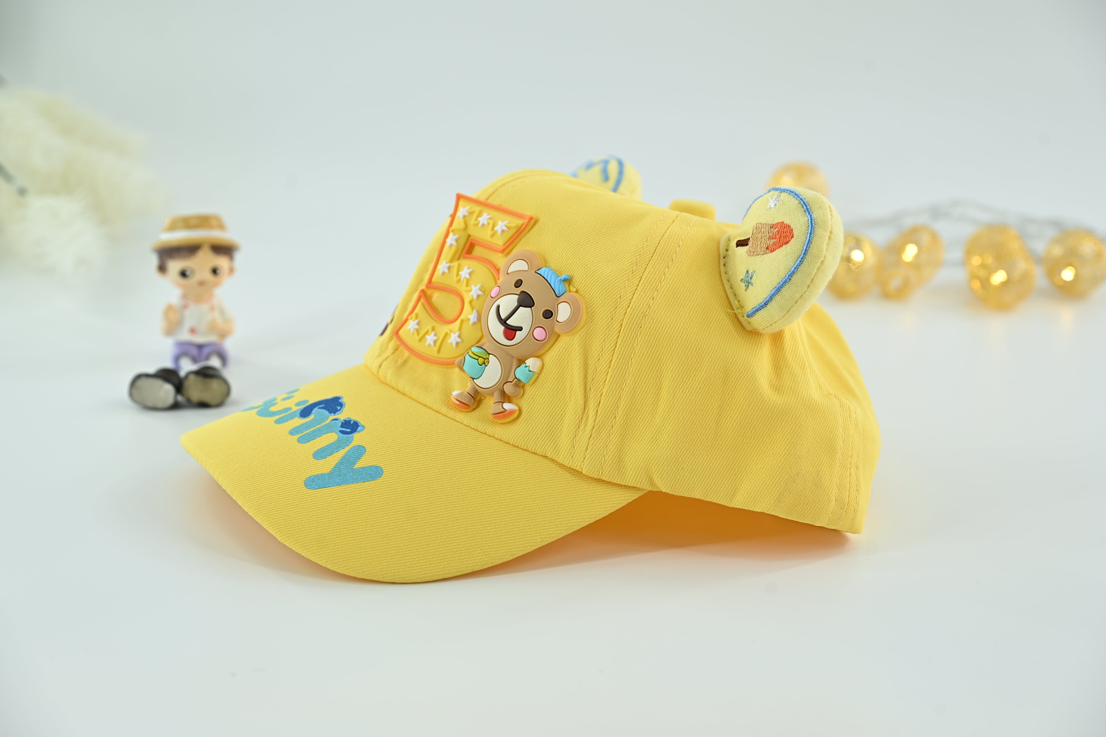 Sunny Bear Kids Yellow Cotton Cap – Playful Edition