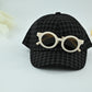 Classic Check Kids Cap with Round Sunglasses – 2 Piece Set