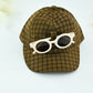 Classic Green  Check Kids Cap with Round Sunglasses – 2 Piece Set