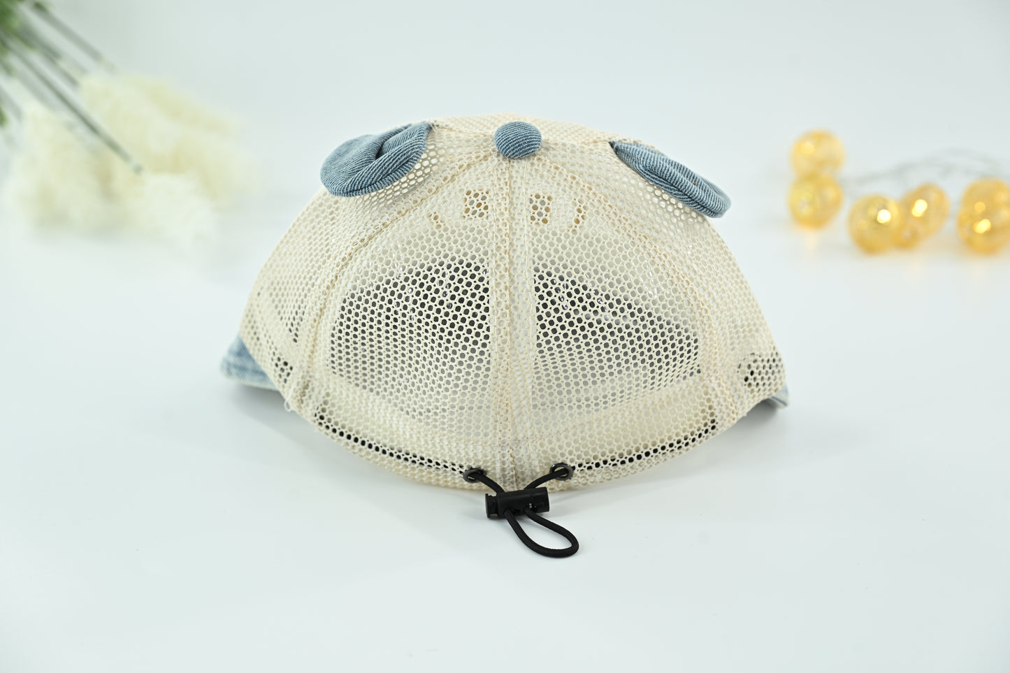 Kids Cute Bear Mesh Denim Sun Cap