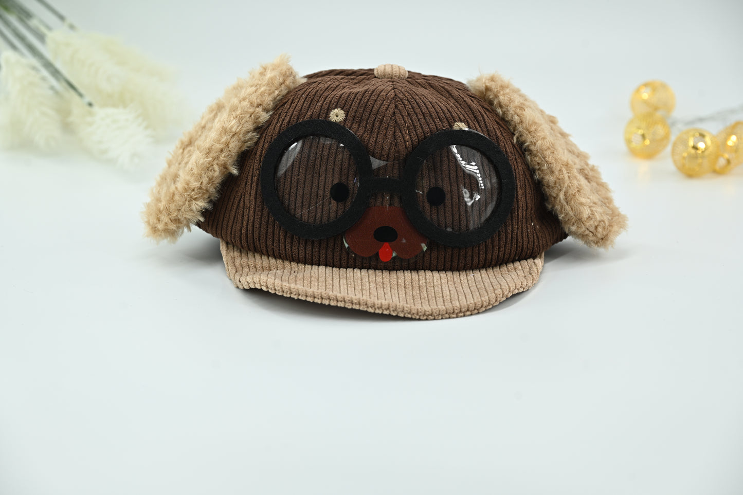 Kids Cute Puppy Corduroy Cap with Ears
