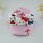 Kids Pink Hello Kitty Plush Bow Cap