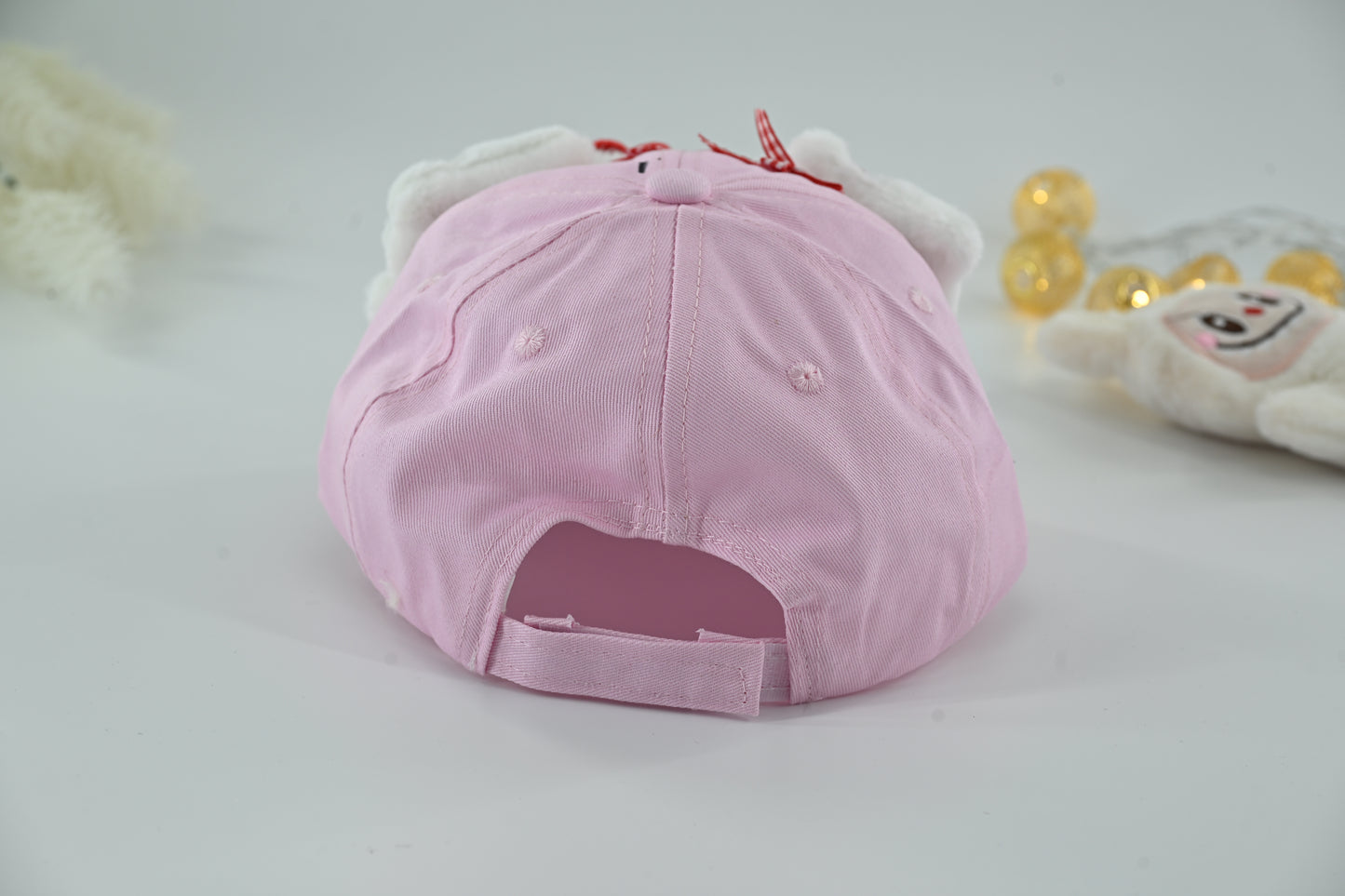 Kids Pink Hello Kitty Plush Bow Cap
