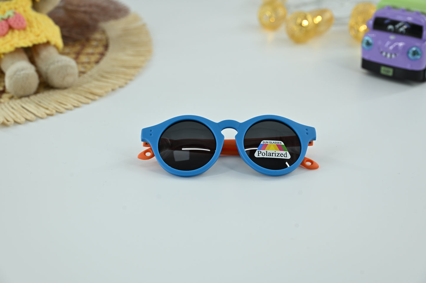 Kids Orange Polarized Round Sunglasses