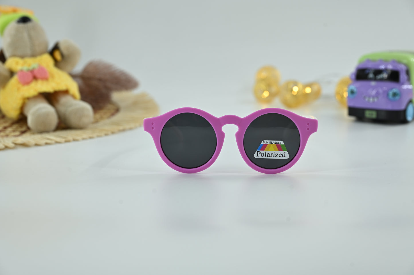 Kids Orange Polarized Round Sunglasses