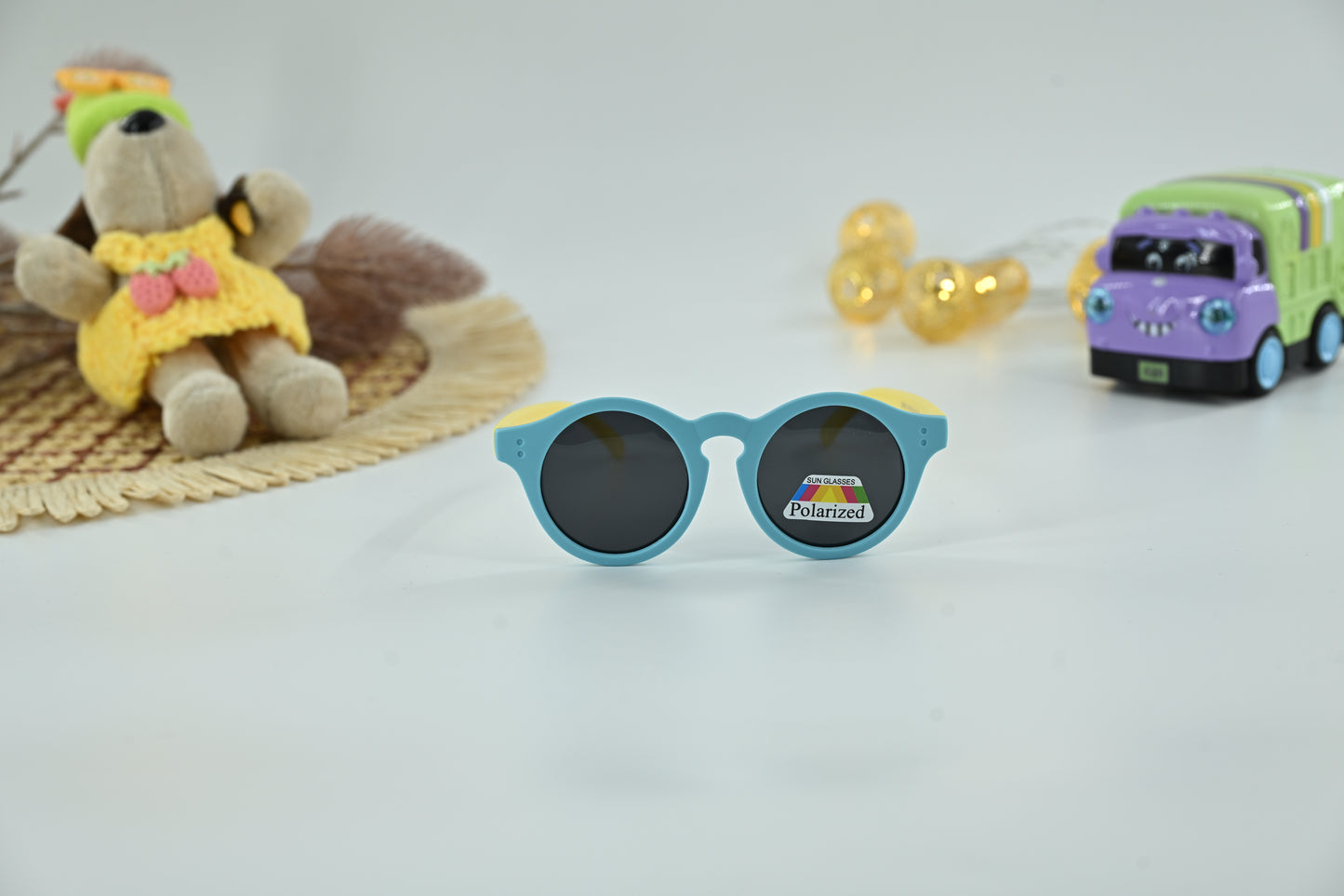 Kids Orange Polarized Round Sunglasses