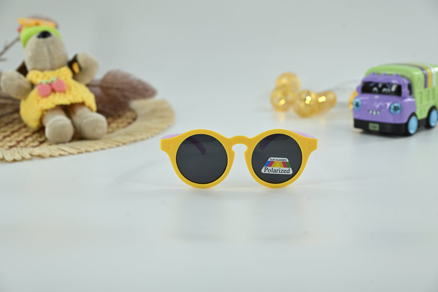 Kids Orange Polarized Round Sunglasses