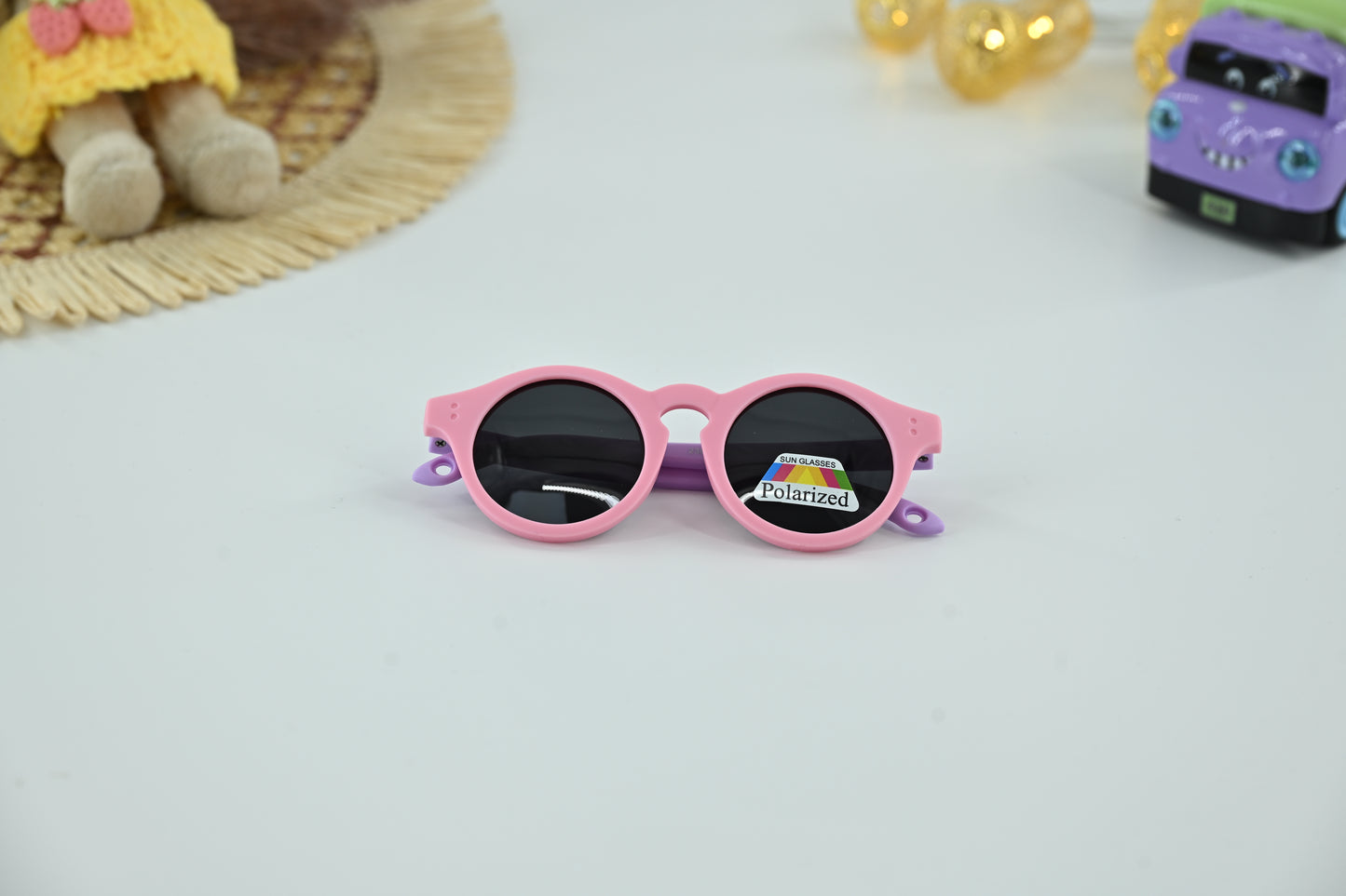 Kids Orange Polarized Round Sunglasses