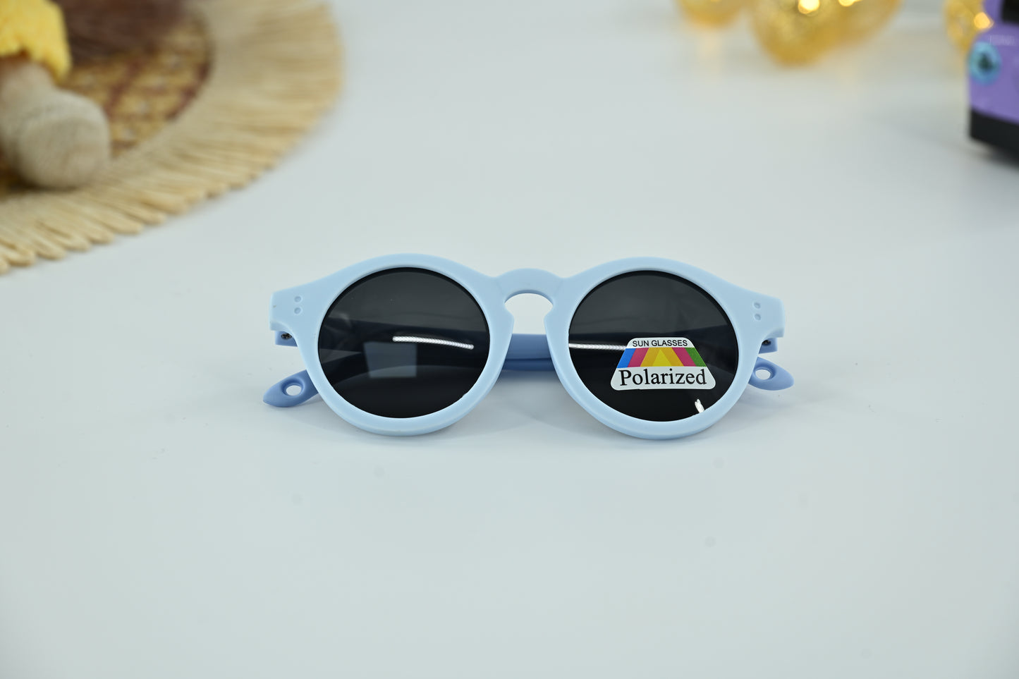 Kids Orange Polarized Round Sunglasses