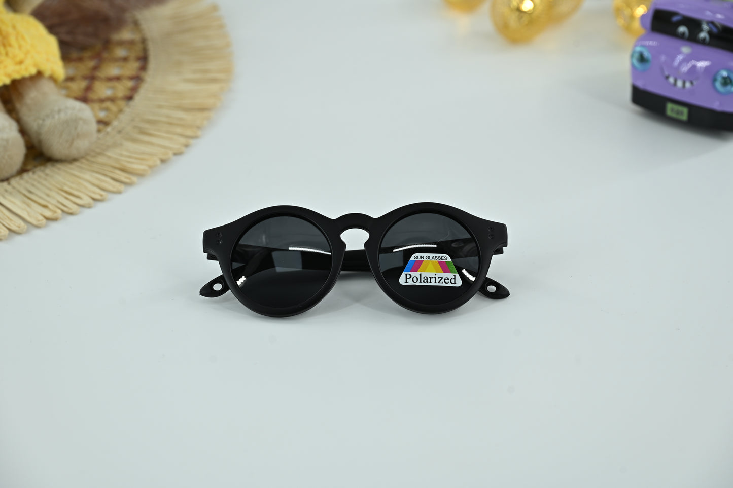 Kids Orange Polarized Round Sunglasses