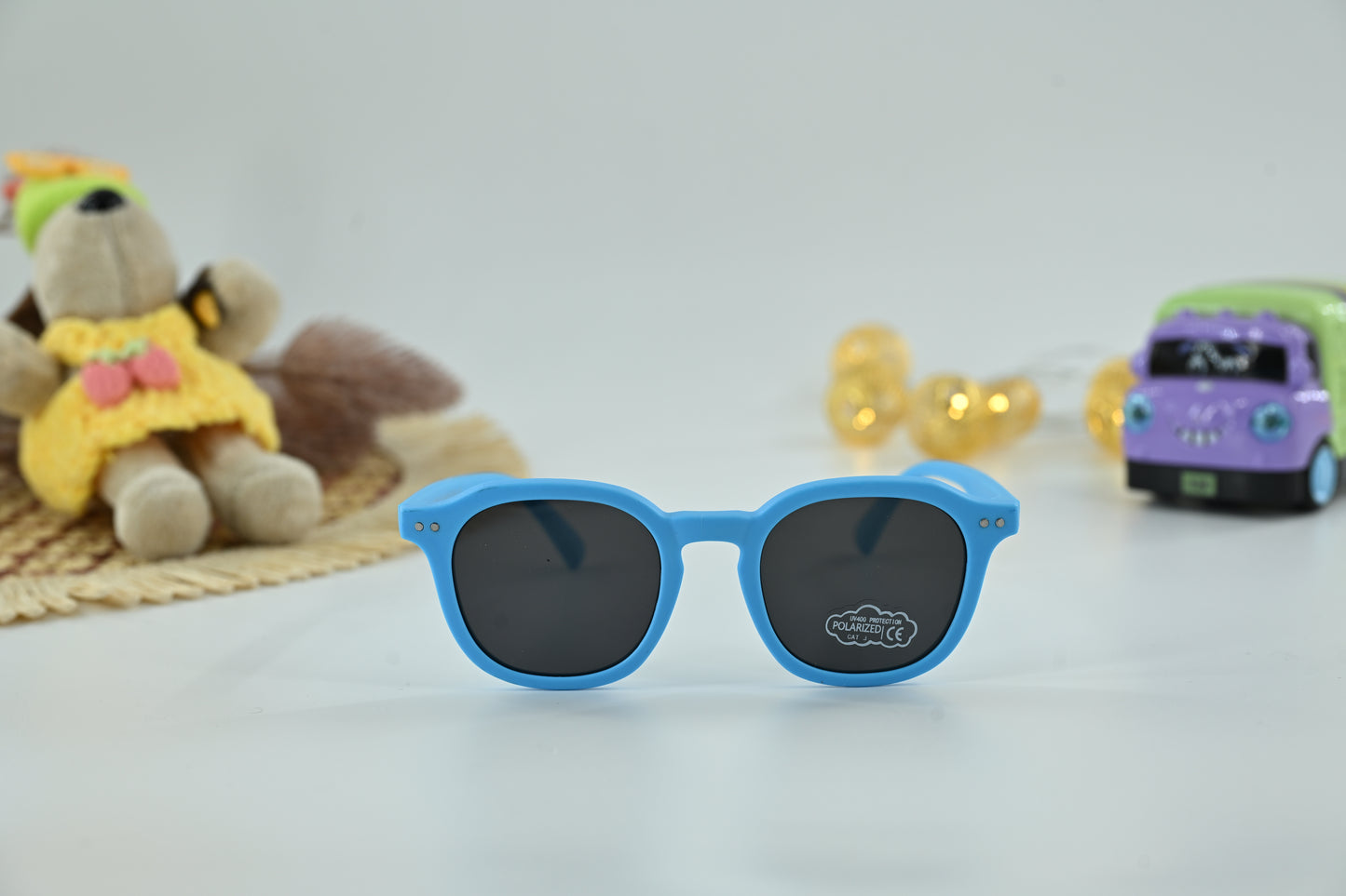Kids Black Polarized Round Sunglasses