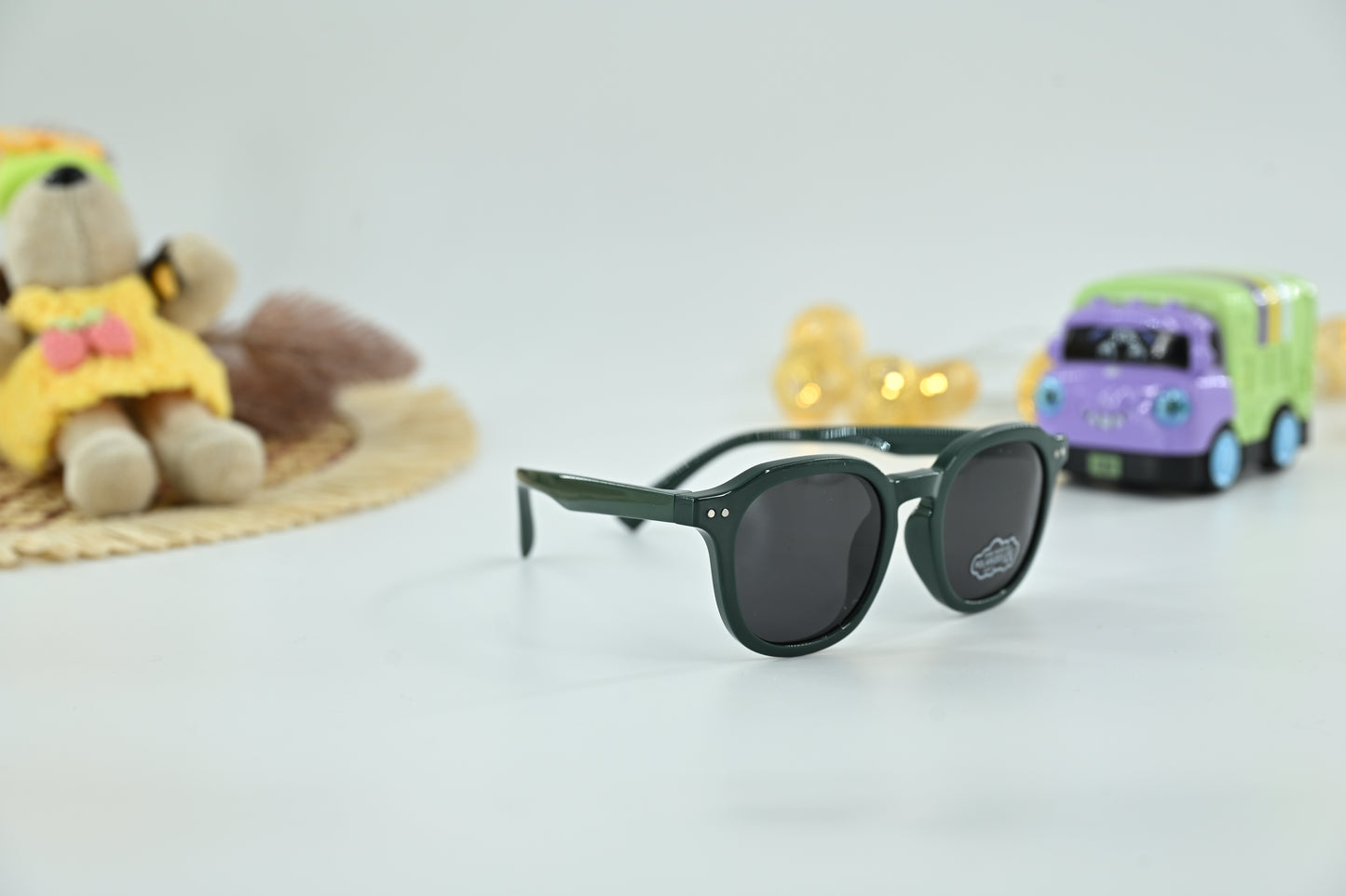 Kids Black Polarized Round Sunglasses