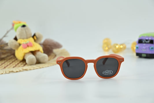 Kids Black Polarized Round Sunglasses