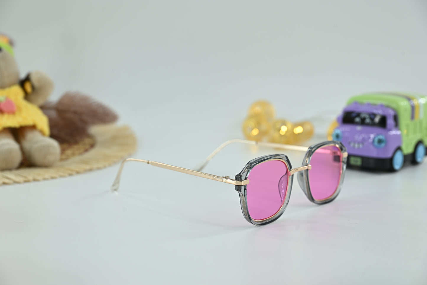 Kids Square Black Frame Sunglasses