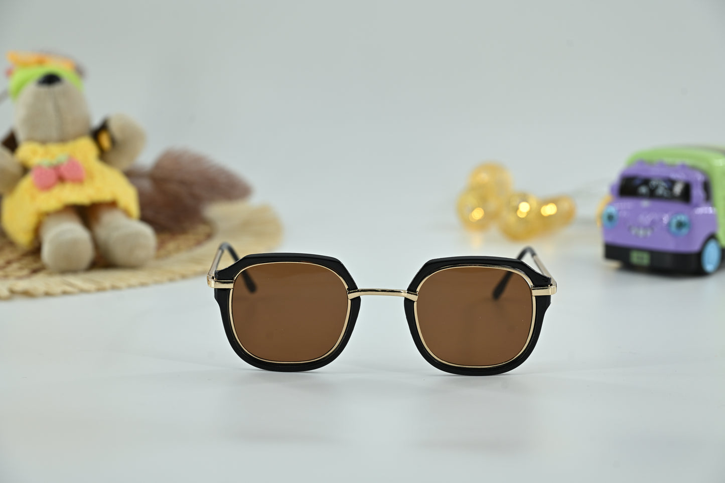 Kids Square Black Frame Sunglasses