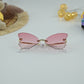 Kids Butterfly Shape Rhinestone Sunglasses