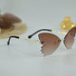 Kids Butterfly  shape Rhinestone Brown Sunglasses