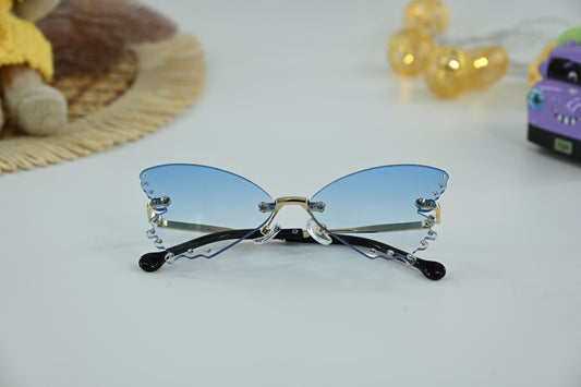 Kids Butterfly Shape Rhinestone Sunglasses