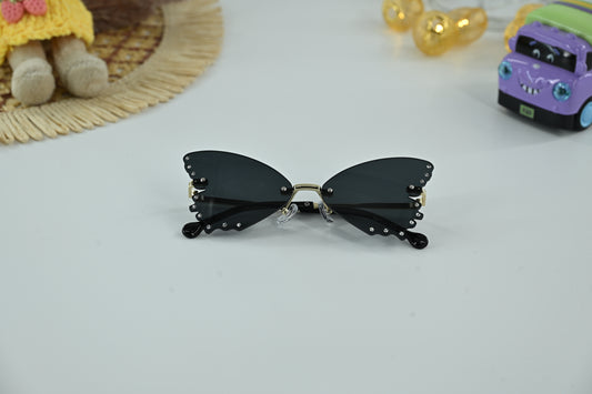 Kids Butterfly Shape Rhinestone Sunglasses