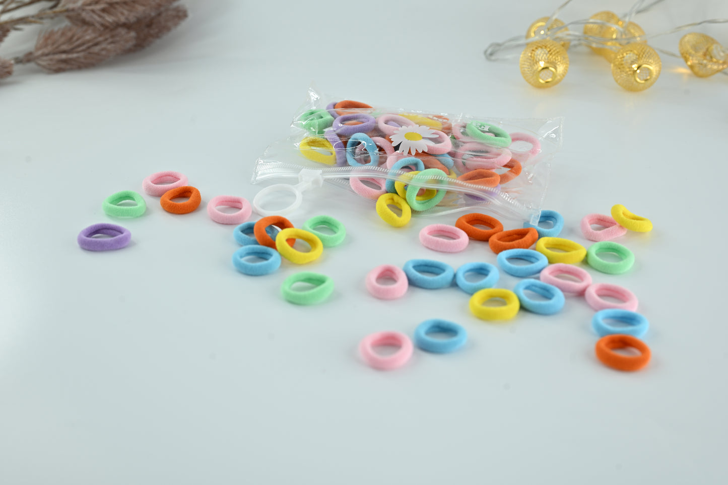 Girls Colorful Mini Elastic Hair Bands Set