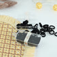 Essential Mini Textured Black Hair Ties Set