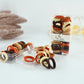 Autumn Harvest Textured Scallop Hair Ties Set