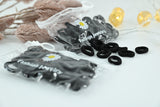 Premium Seamless Mini Black Hair Ties Pouch
